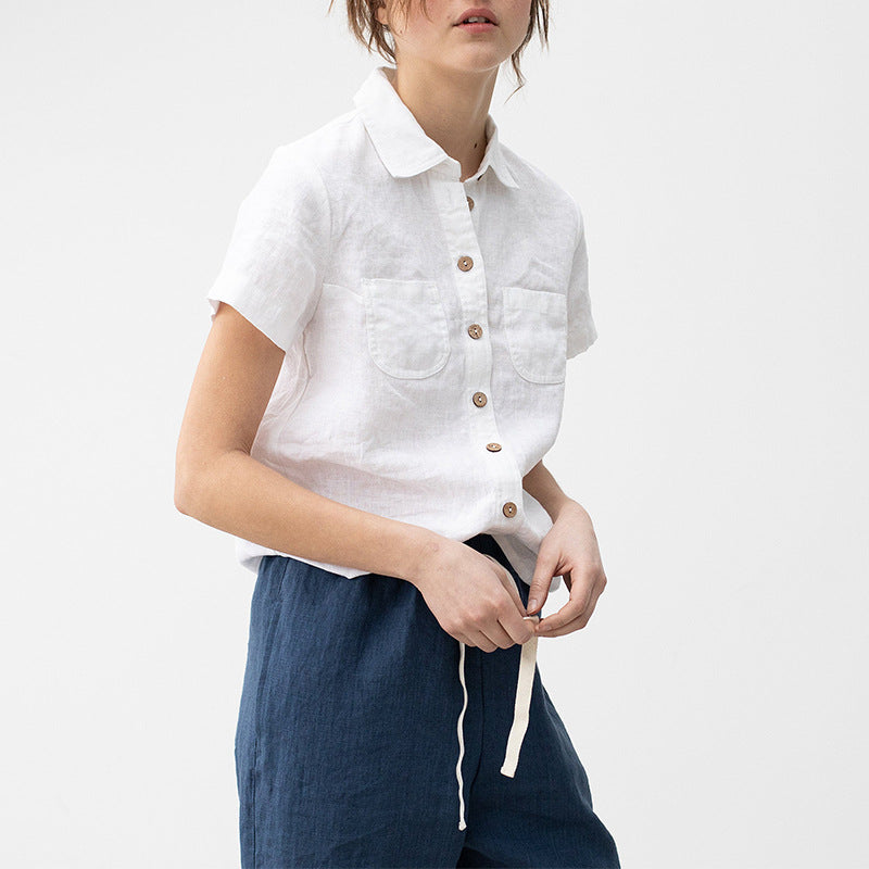 Short Sleeved Linen Shirt
