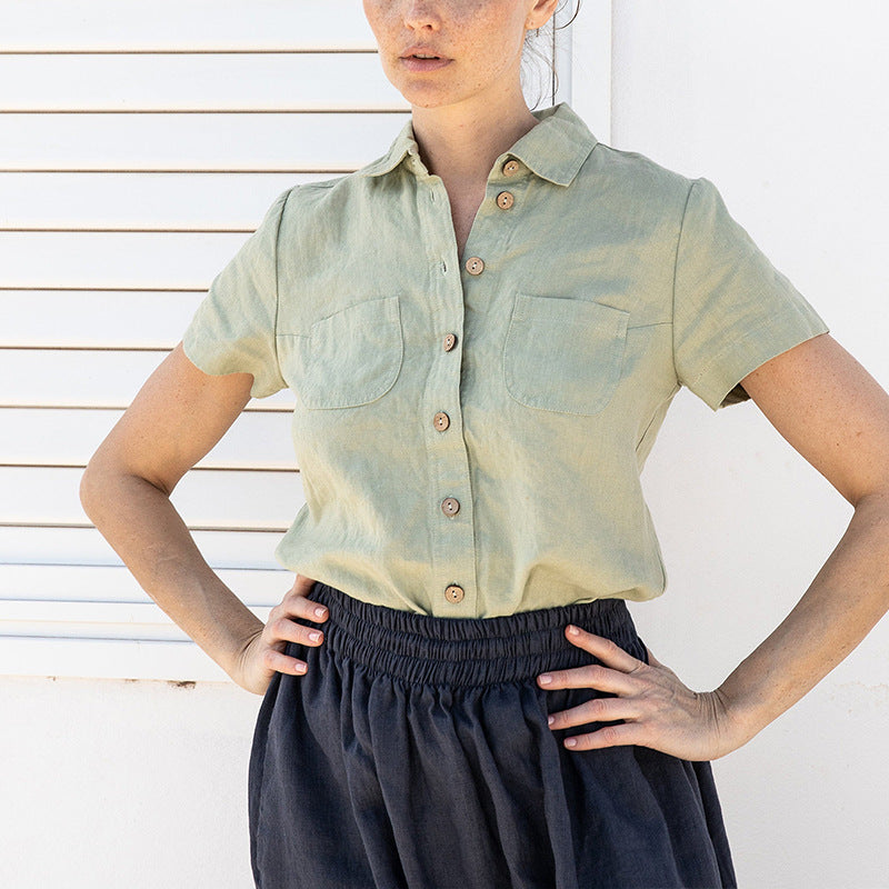 Short Sleeved Linen Shirt