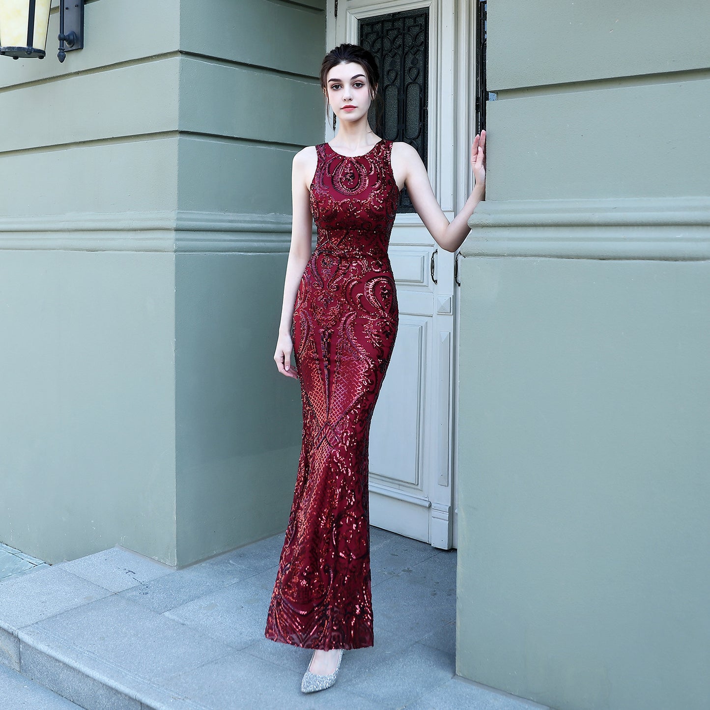 Sequined Fishtail Dress