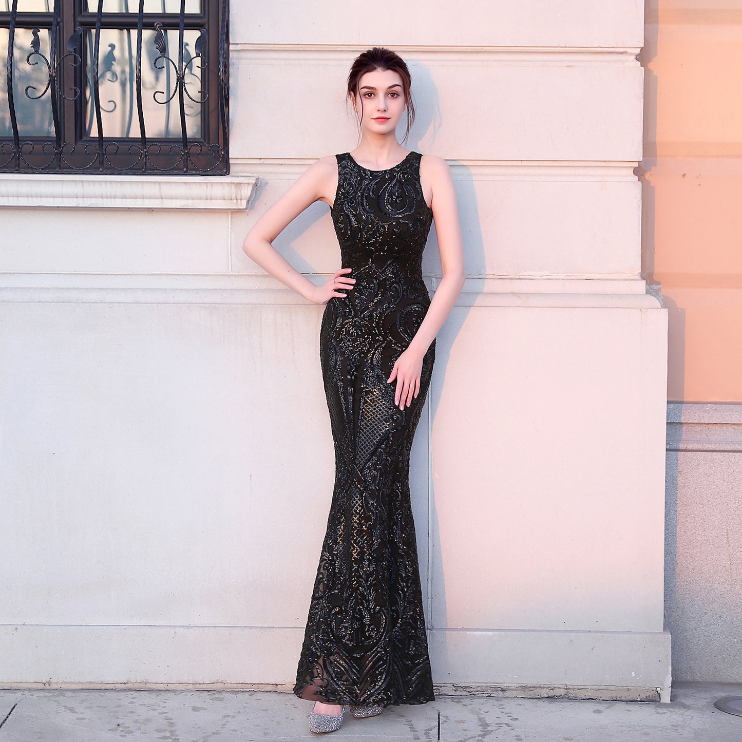 Sequined Fishtail Dress