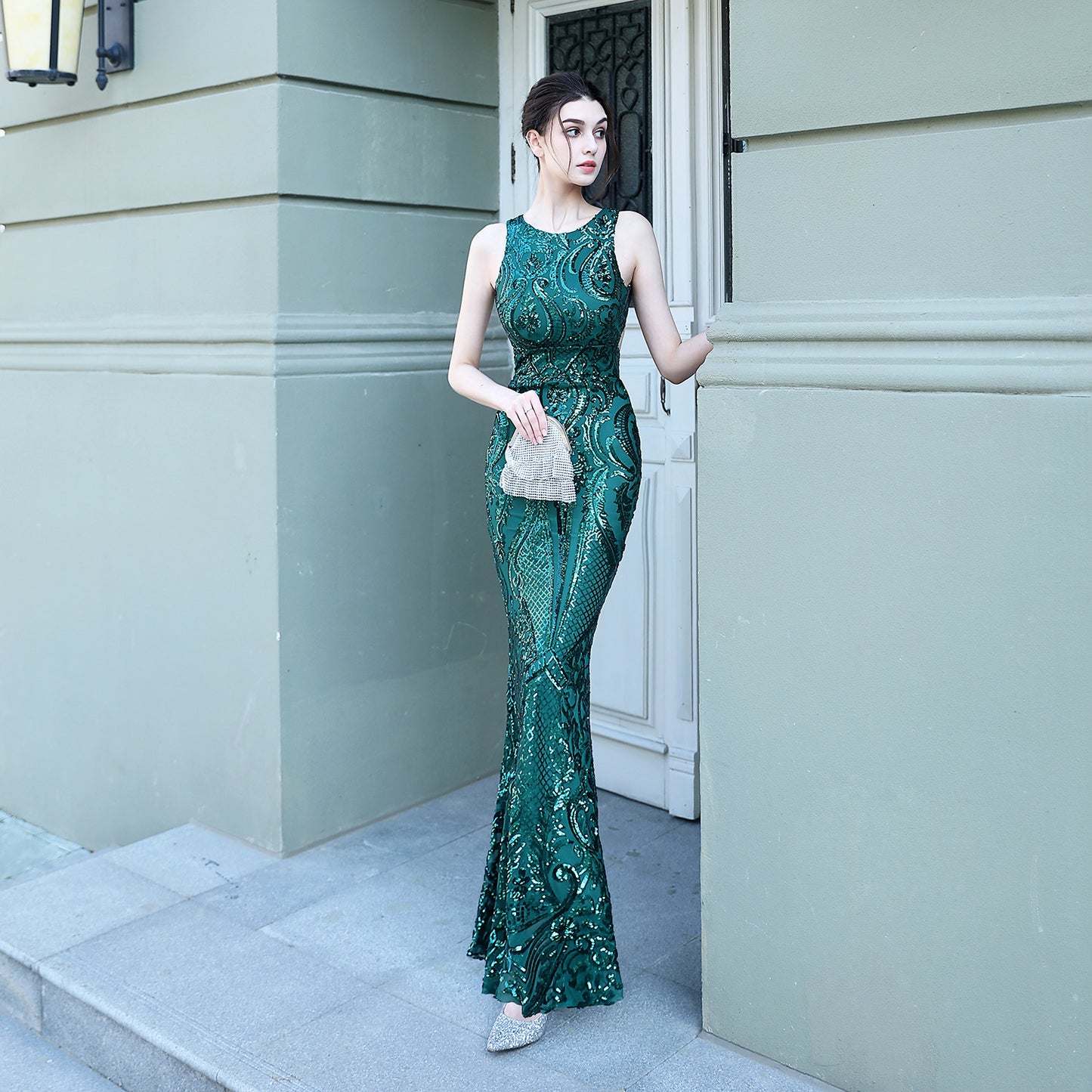 Sequined Fishtail Dress
