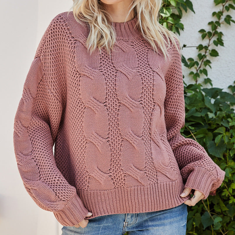 Twisted Mock Neck Sweater