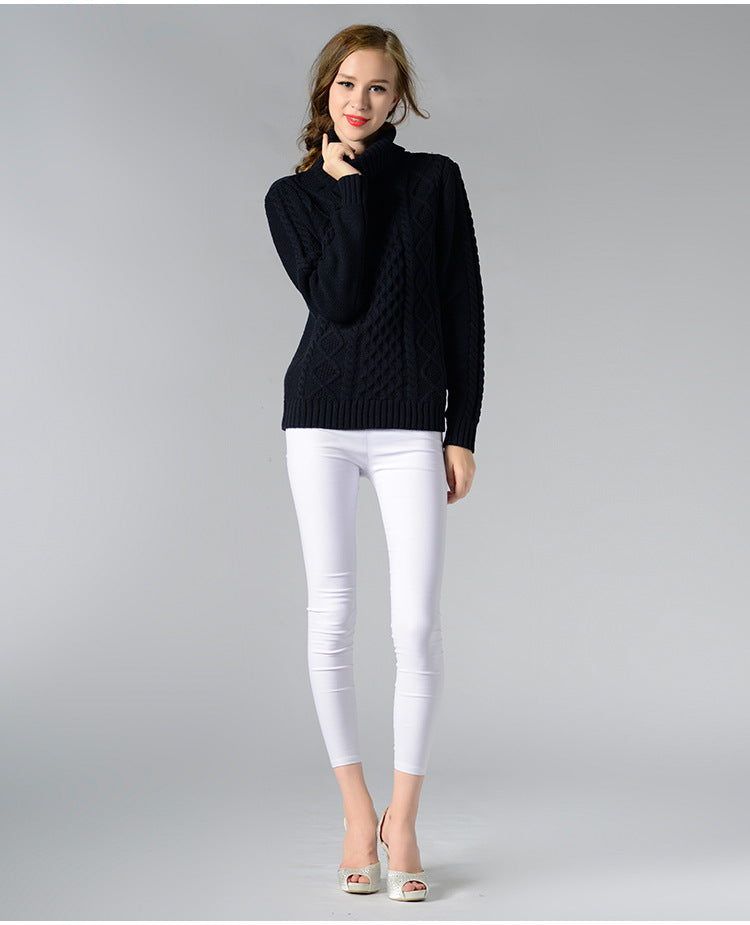Turtleneck Long Sleeve Twisted Sweater