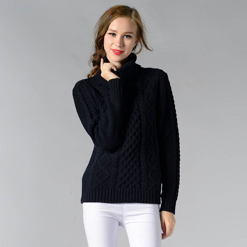 Turtleneck Long Sleeve Twisted Sweater