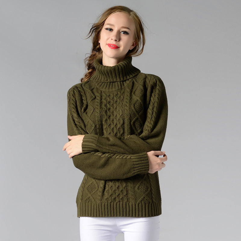Turtleneck Long Sleeve Twisted Sweater