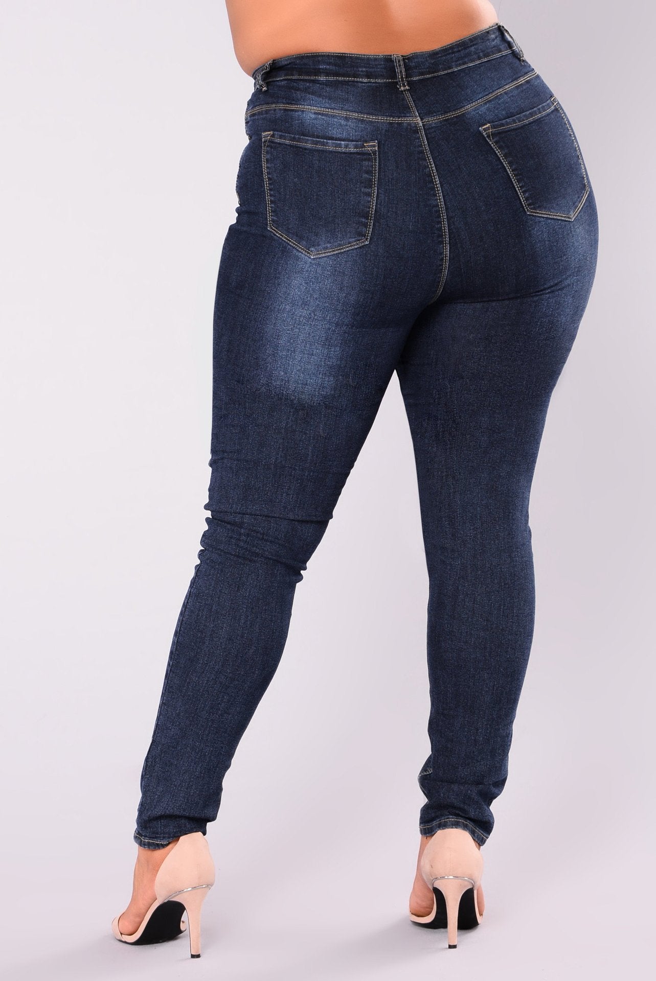 High Waist Stretch Slim Denim