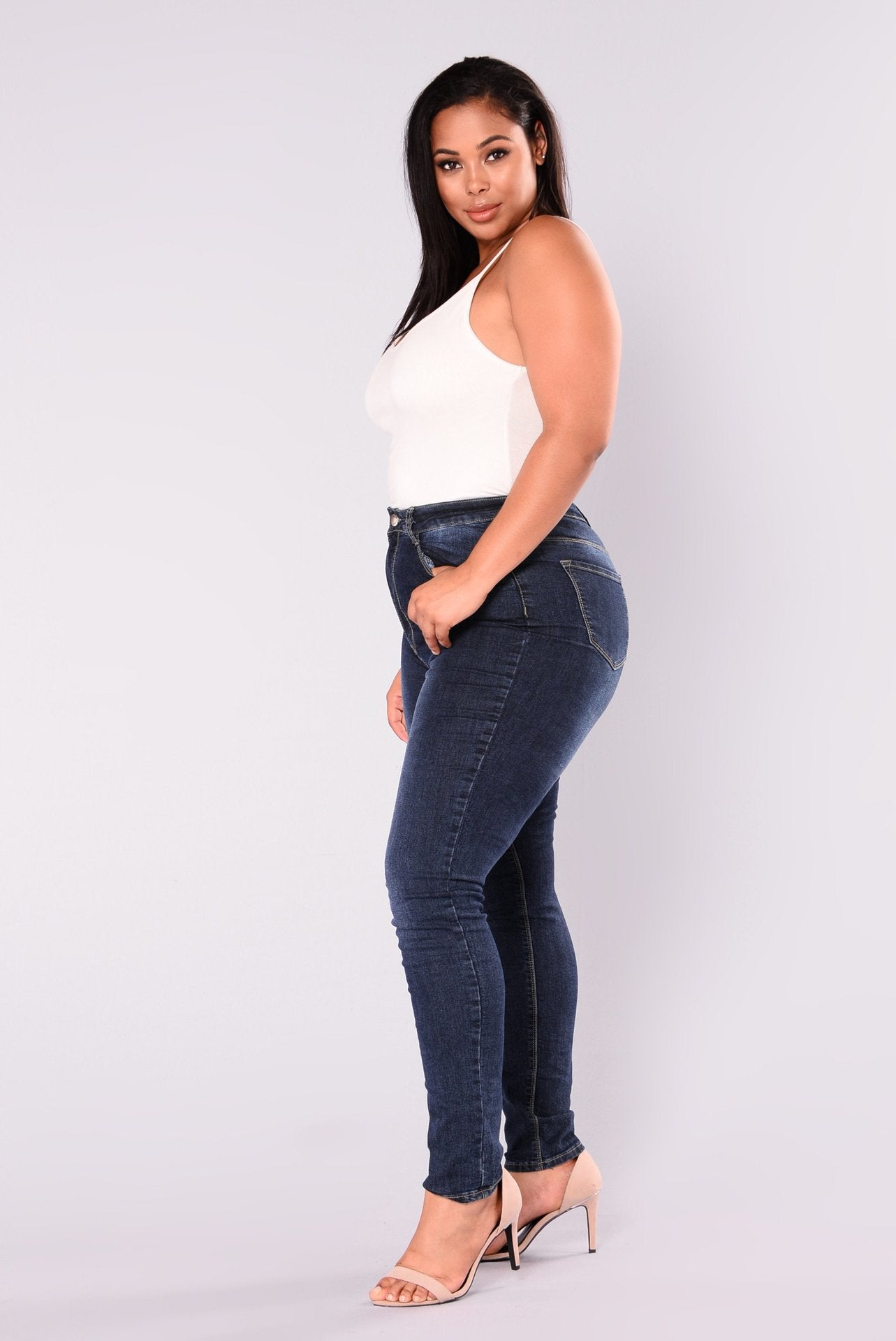 High Waist Stretch Slim Denim