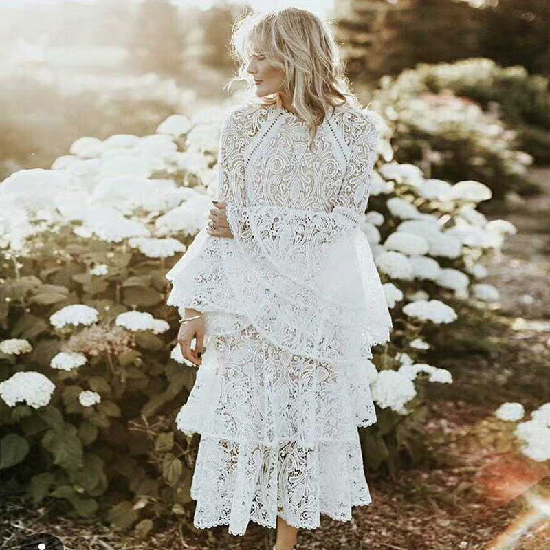 Abby Ruffled Lace Dress