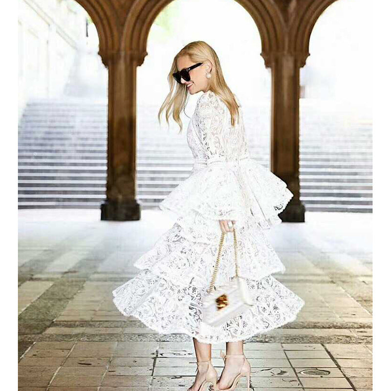 Abby Ruffled Lace Dress