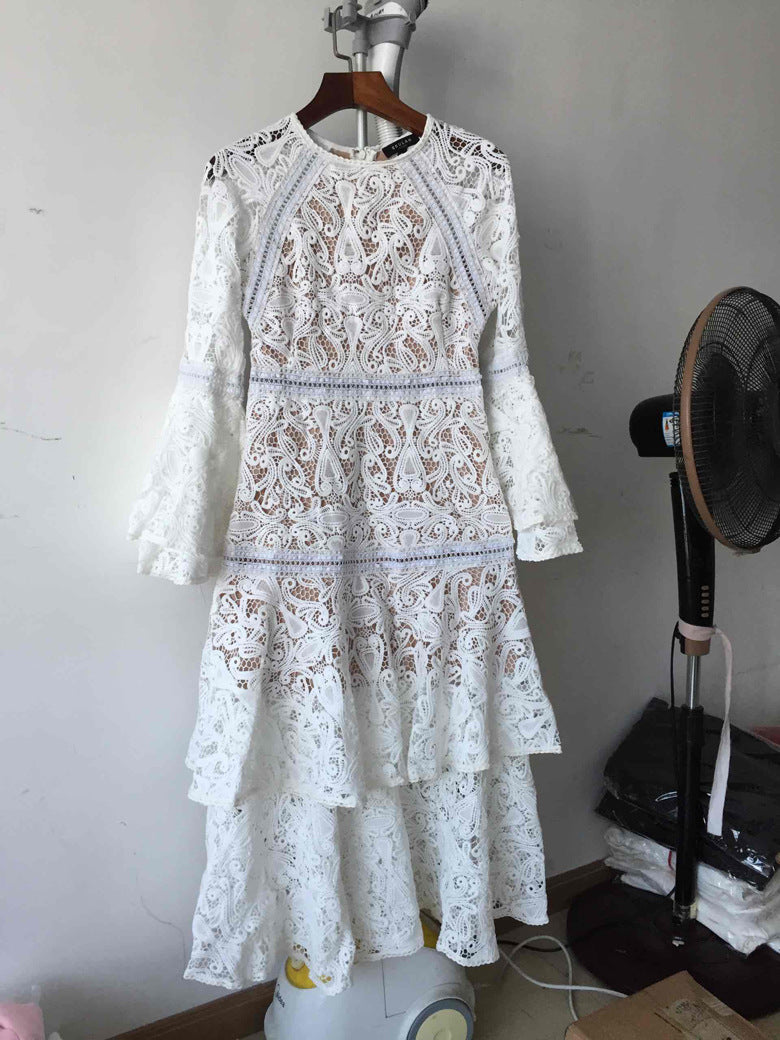 Abby Ruffled Lace Dress
