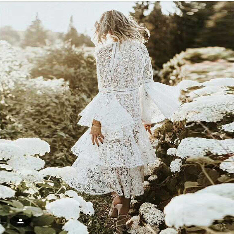 Abby Ruffled Lace Dress