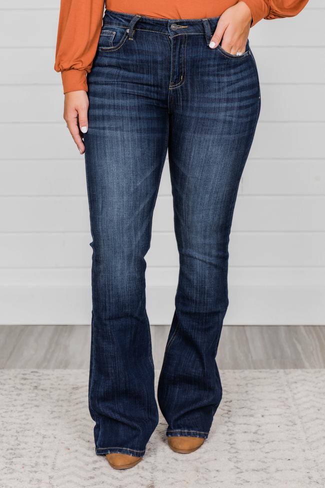 Pantalones acampanados elásticos de cintura alta
