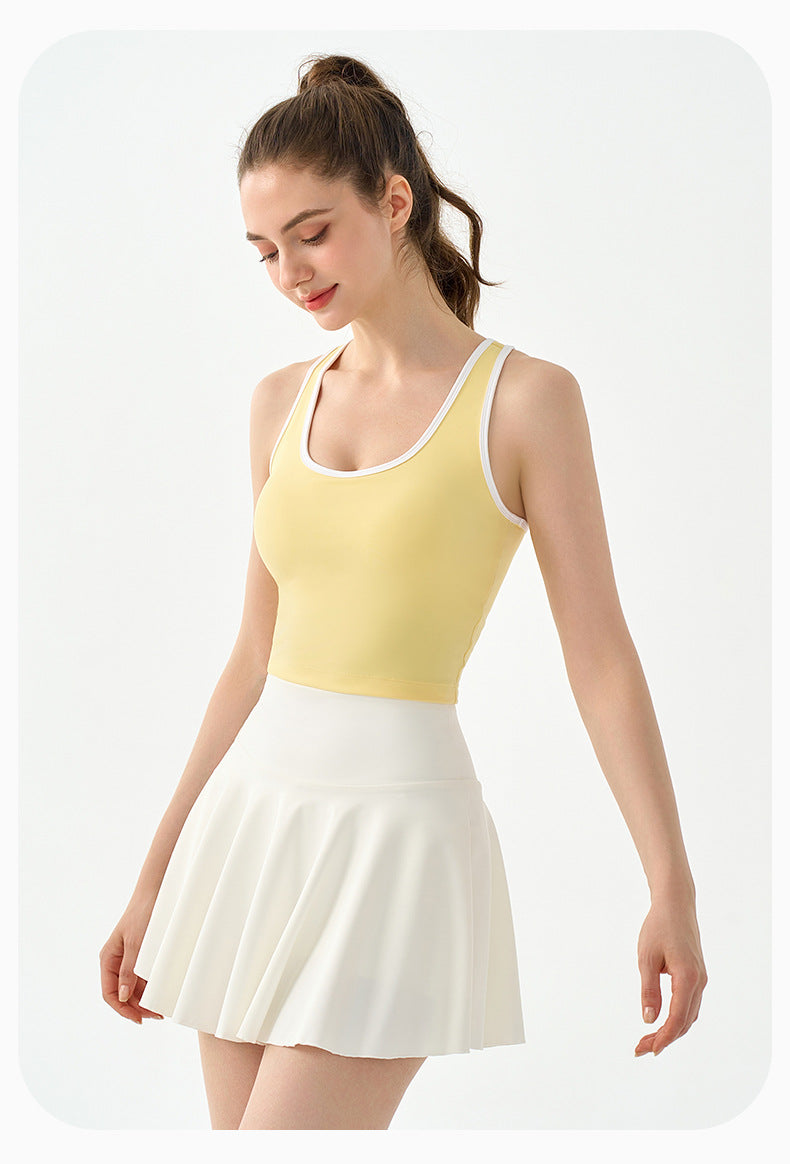 Yoga Vest Top With Chest Pads