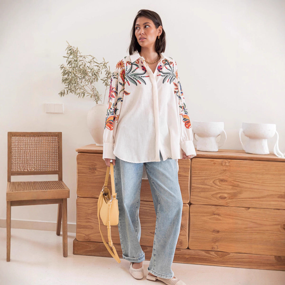 Loose Casual Button-down Shirt