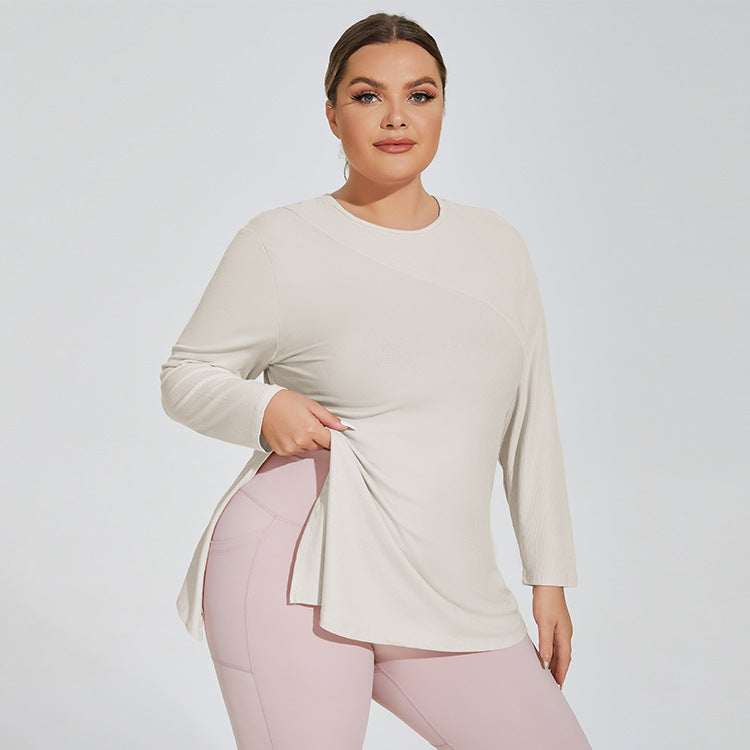 Side Slit Hooded Sports Top