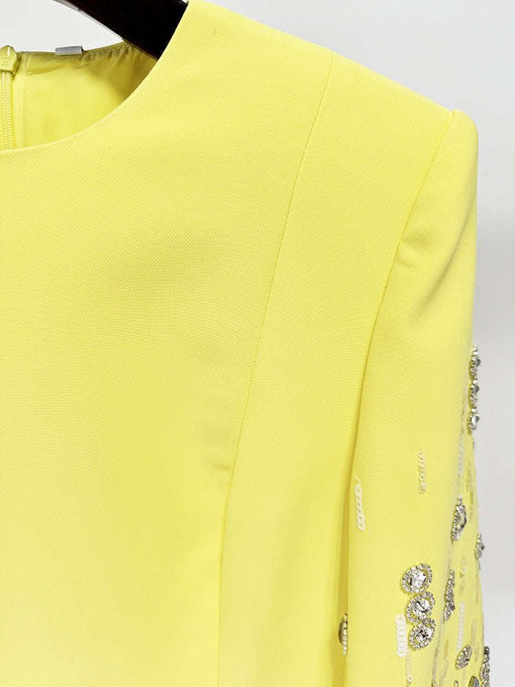 Bead Embedded Mid Length Dress