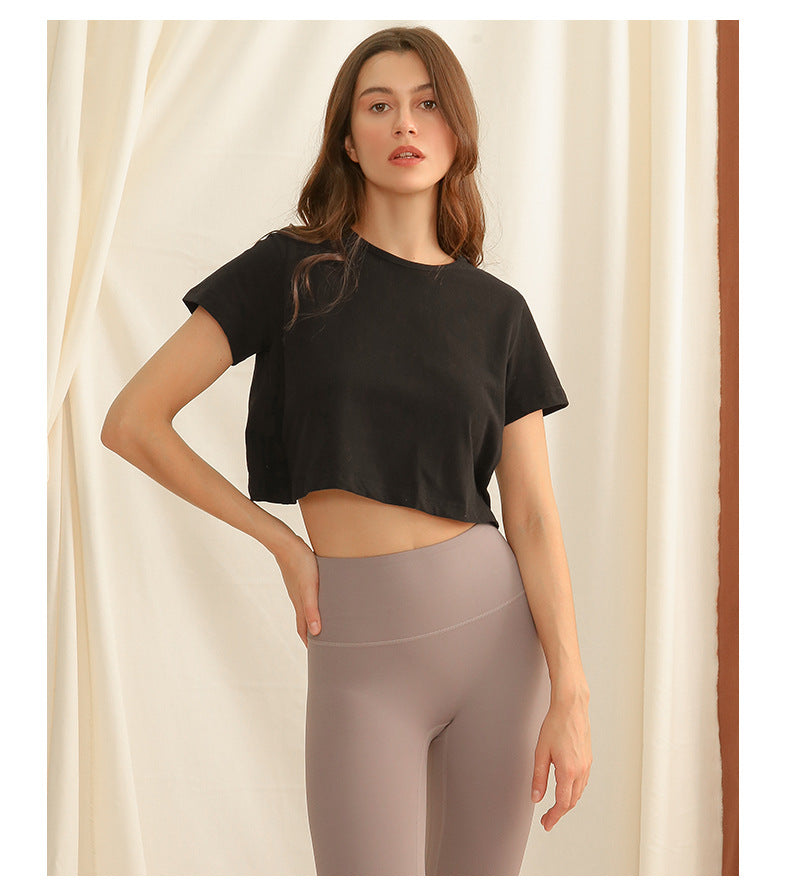 Cropped Cotton T shirt