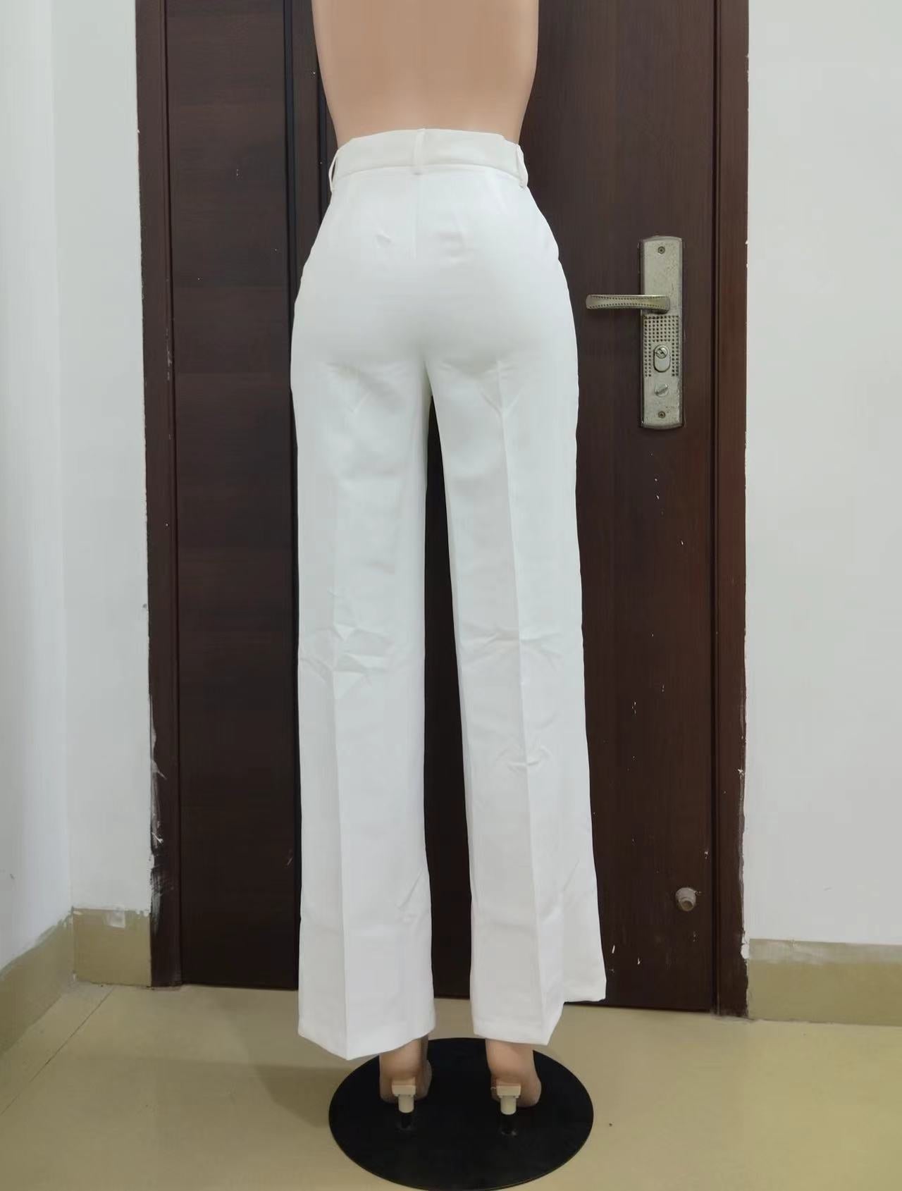 Straight Wide Leg Casual Trousers