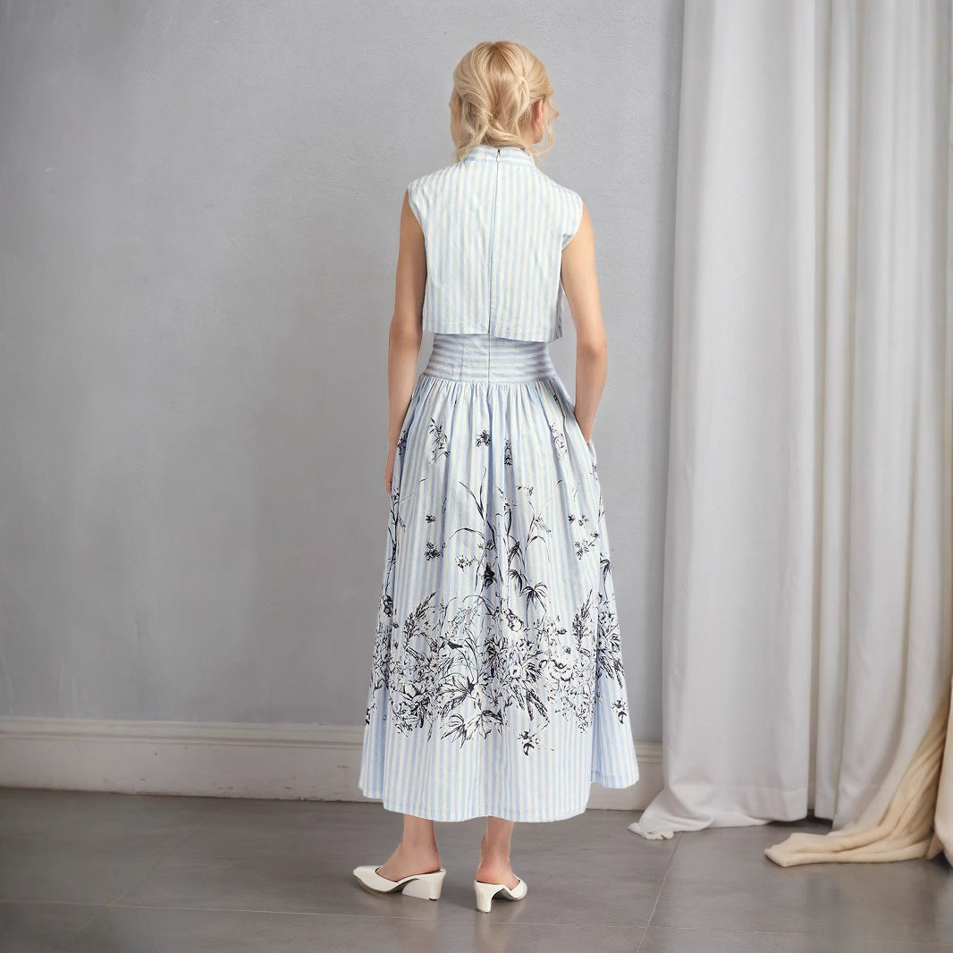 Blue & White Striped Dress