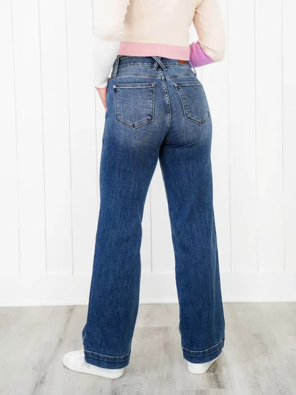 Washed Straight Jeans