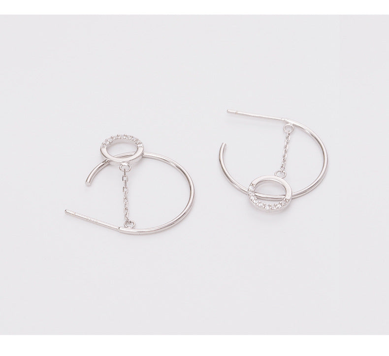 C Shaped Geometric Design Earrings