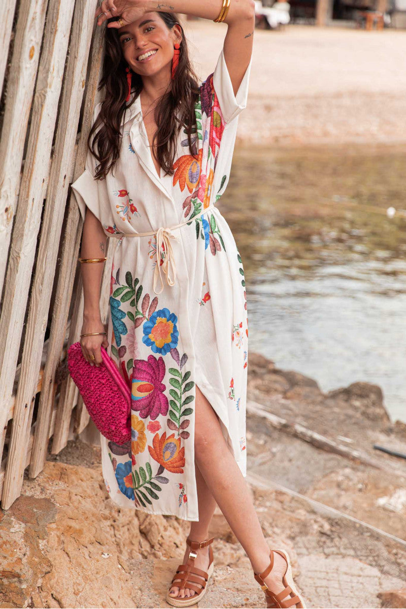 Casual Beach Dress Seaside Vacation Robe