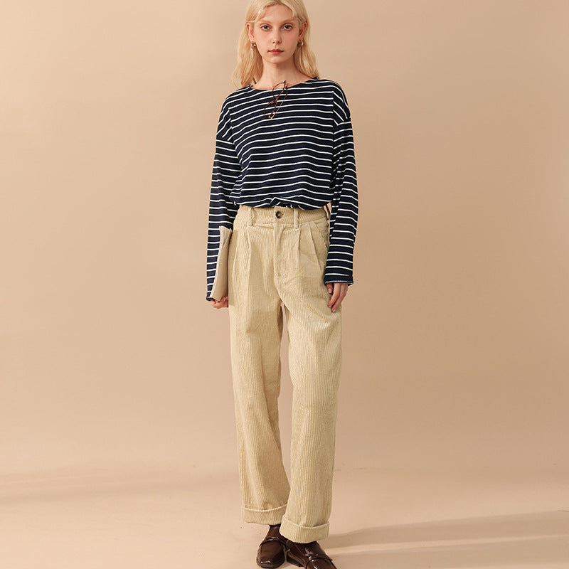 Loose Cotton Striped Top