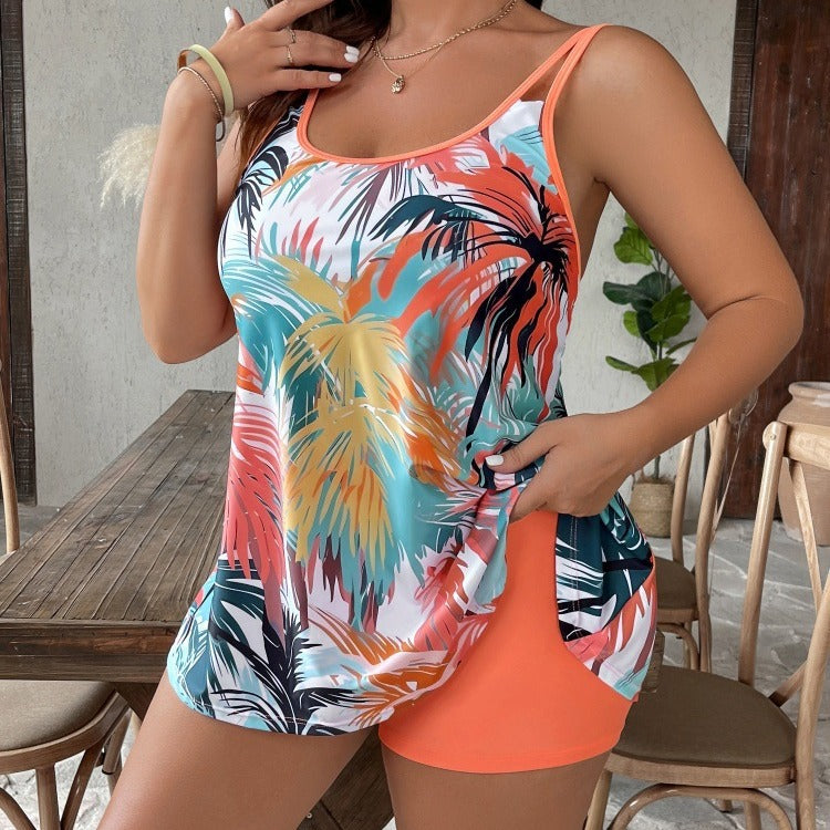 Palm Tree Printed Tankini