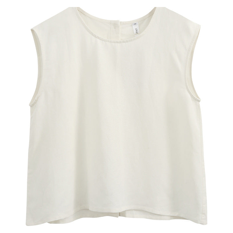 Sleeveless Cotton Linen Top