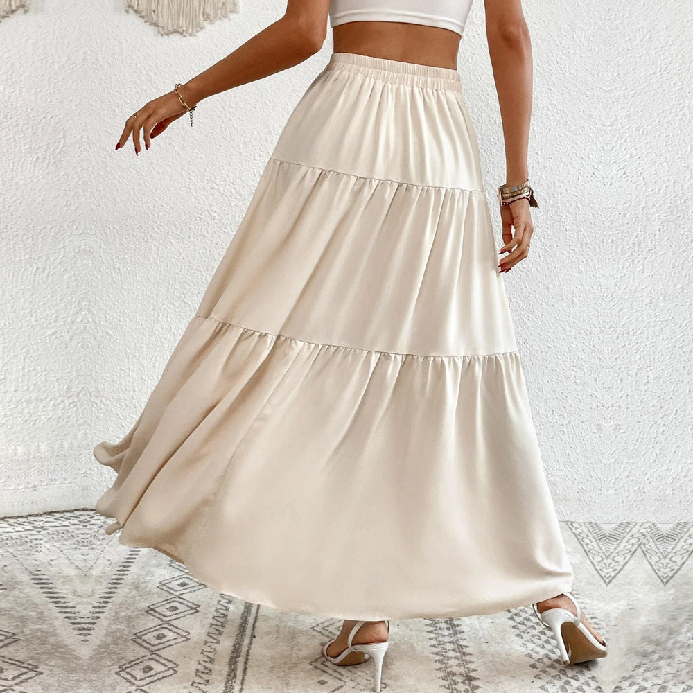 Elastic Waist Tiered Skirt