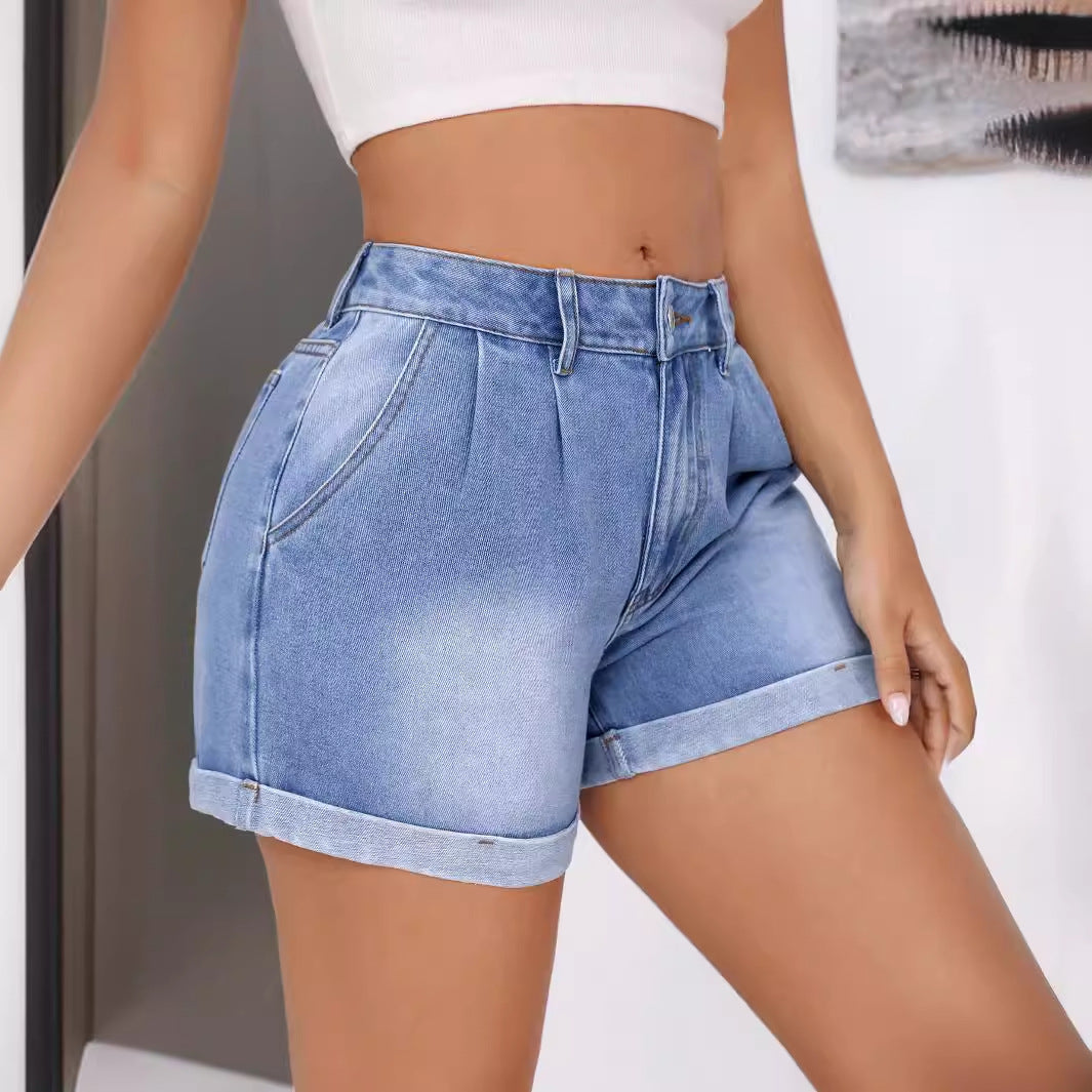 Rach Curling Denim Shorts