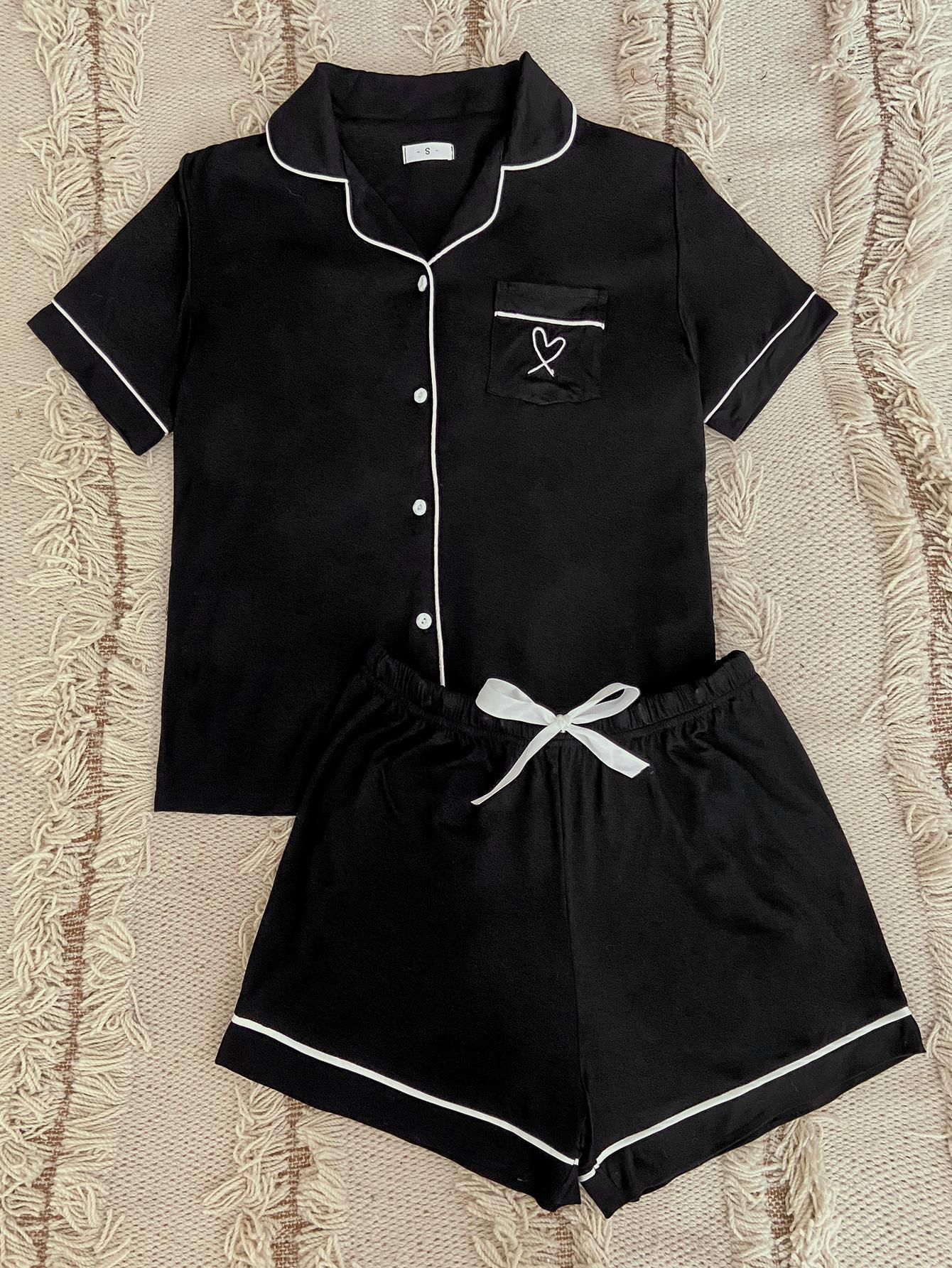 Black Sweetheart Pajama Set