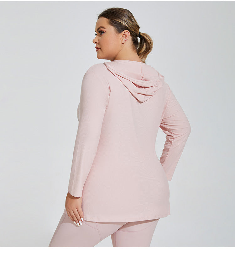 Side Slit Hooded Sports Top
