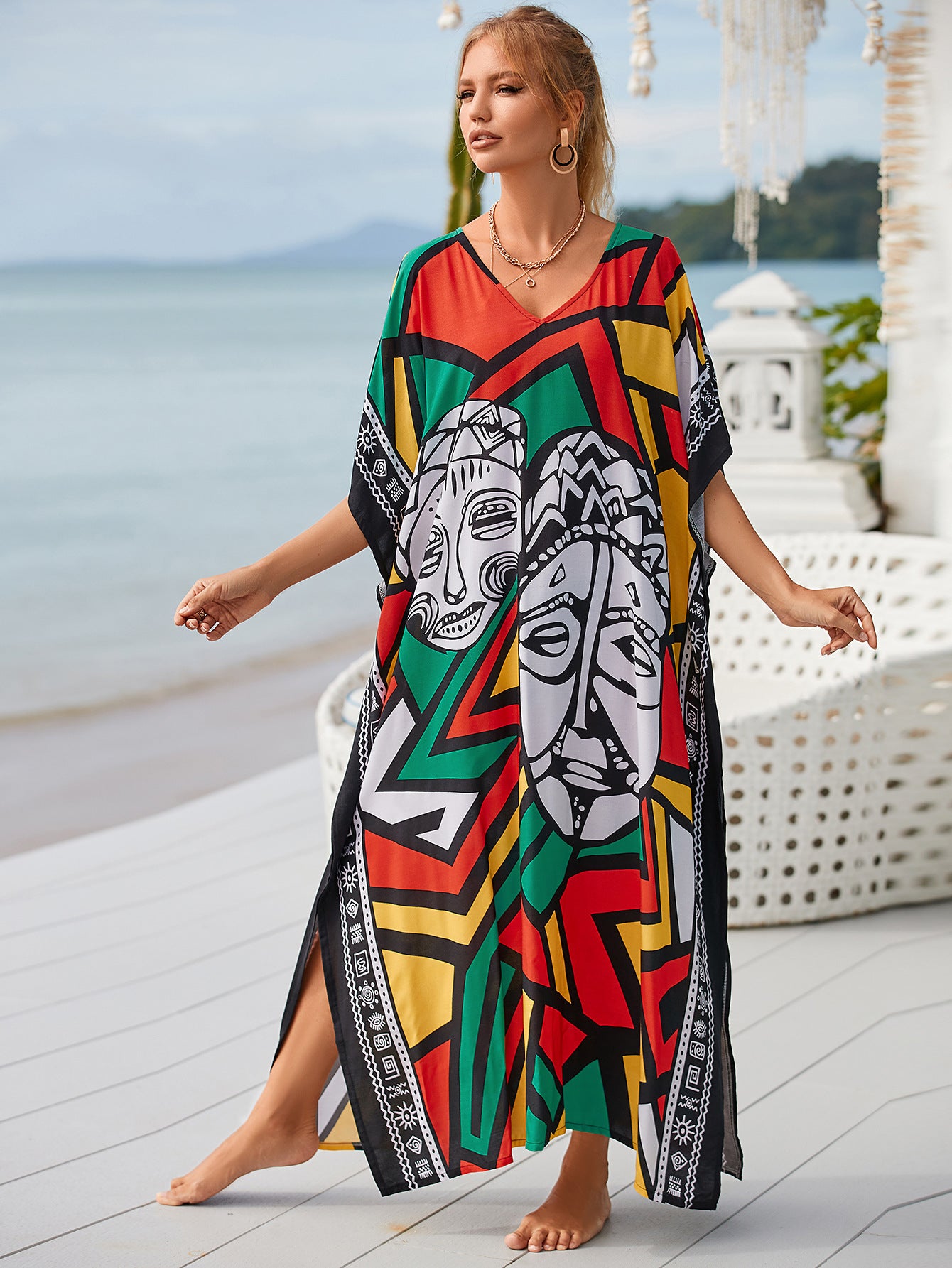 Printed Casual Dress Coverup