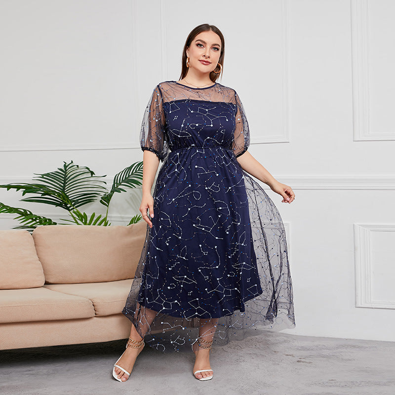Blue French Hepburn Dress