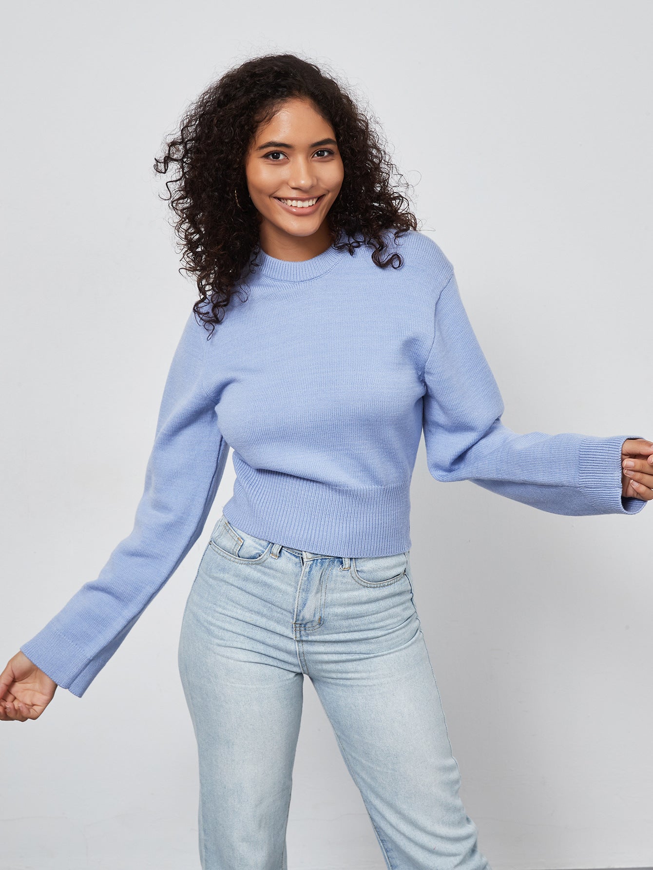 Blue Crew neck Sweater