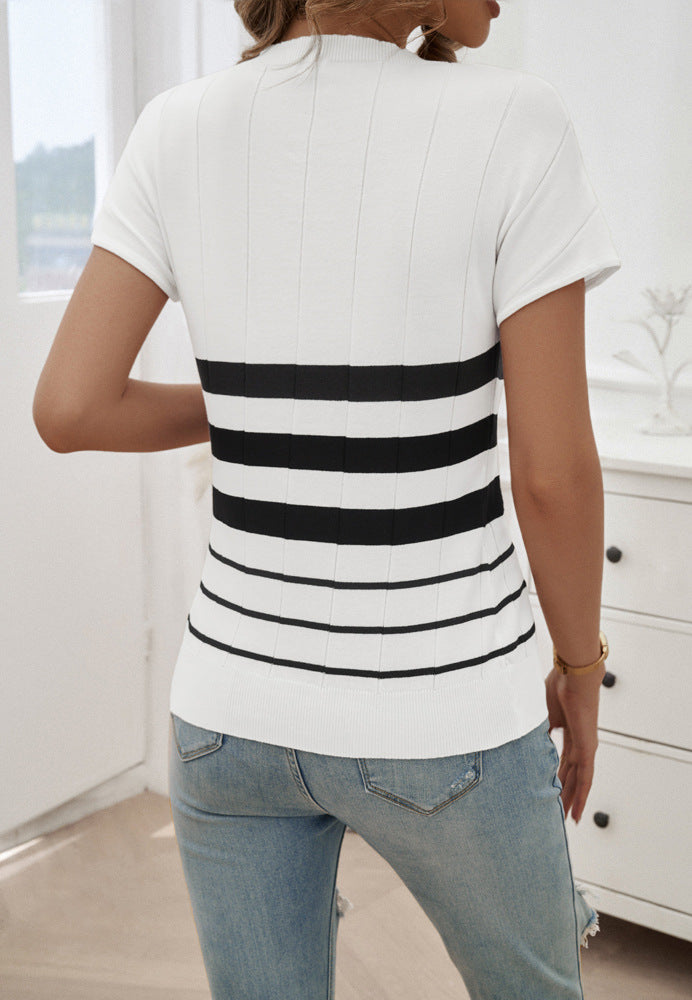 Elegant Slim Striped Sweater Top