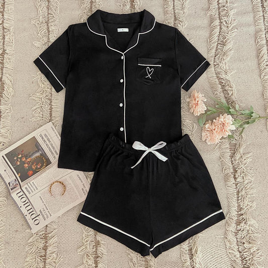 Black Sweetheart Pajama Set