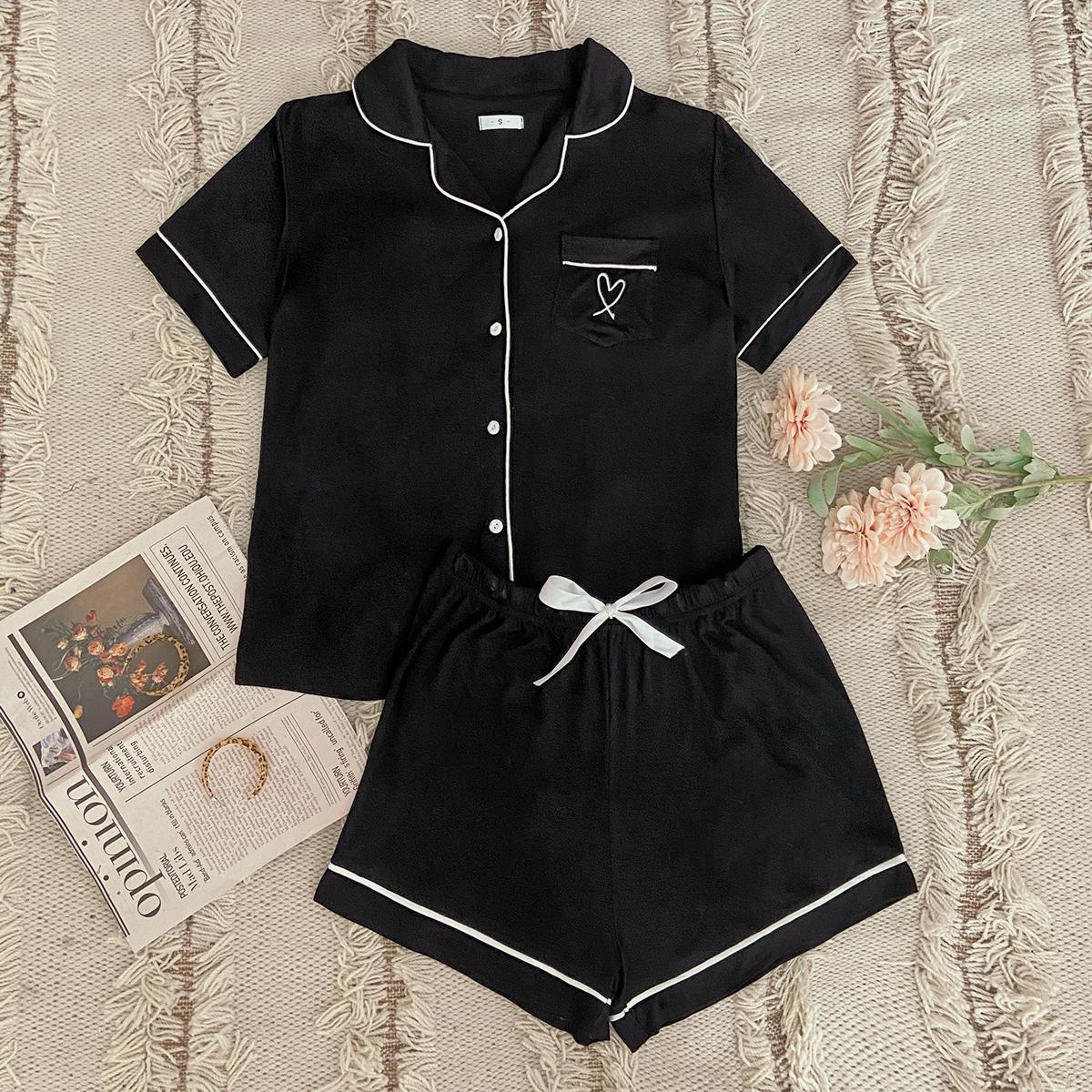 Black Sweetheart Pajama Set
