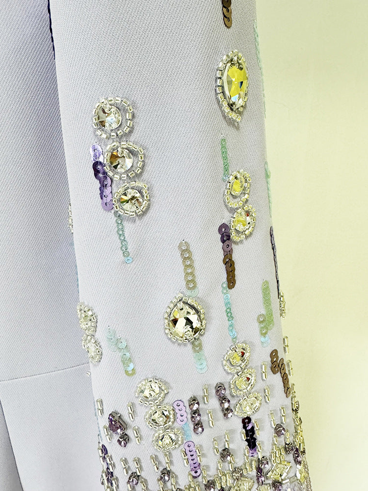 Bead Embedded Mid Length Dress