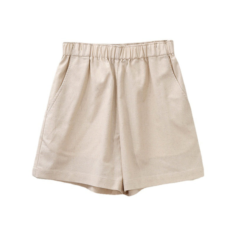 High Waist Hemp Cotton Shorts