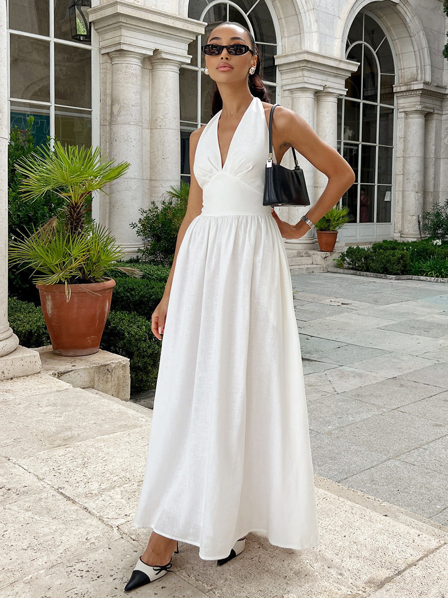 Cotton Halter Maxi Dress