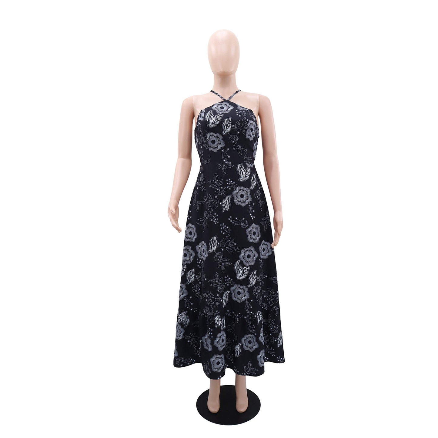 Halter Vacation Elegant Printed Dress
