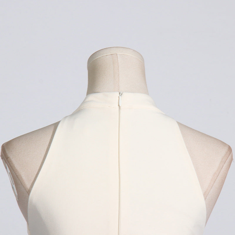 Ivory Vintage Court Cutout Pleated Dress