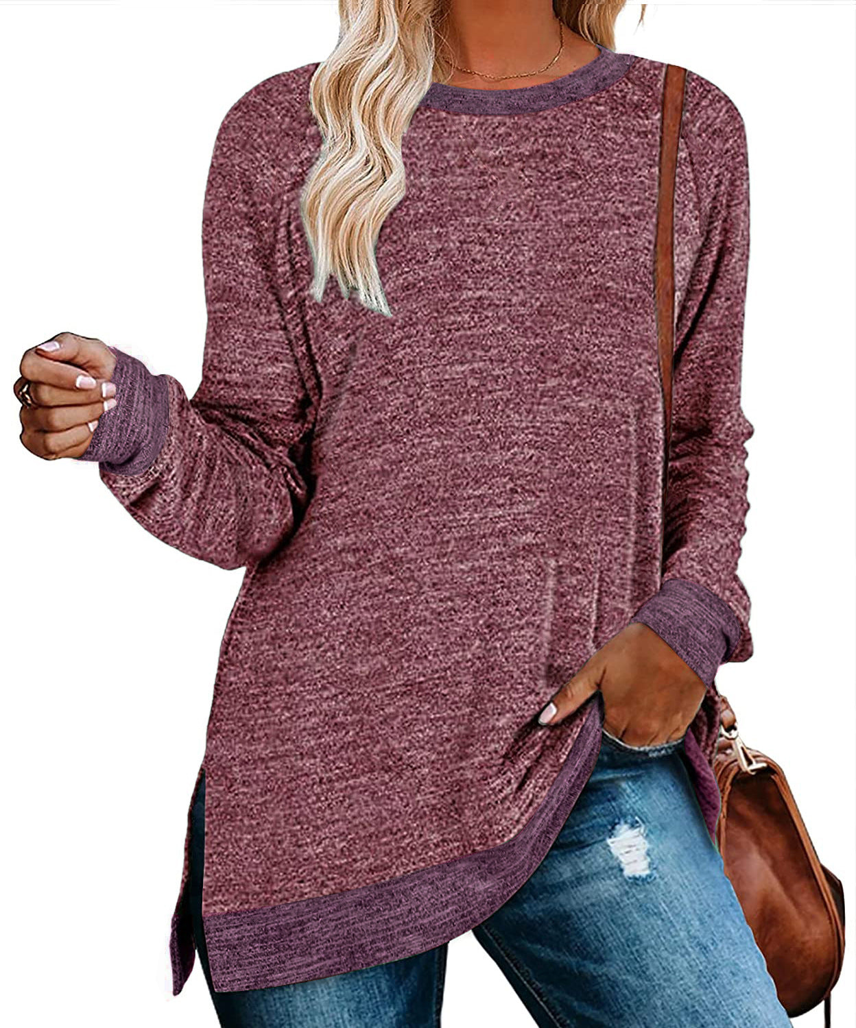 Multicolor Loose Split Top