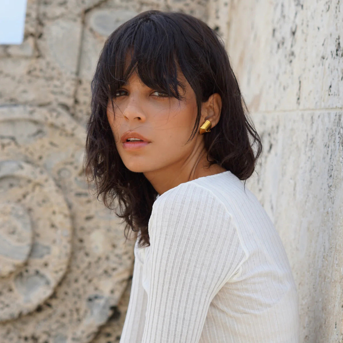 Striped Texture Staggered Studs