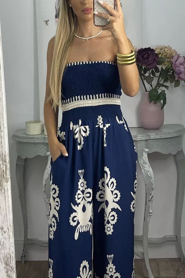Strapless Printed Jumpsuit