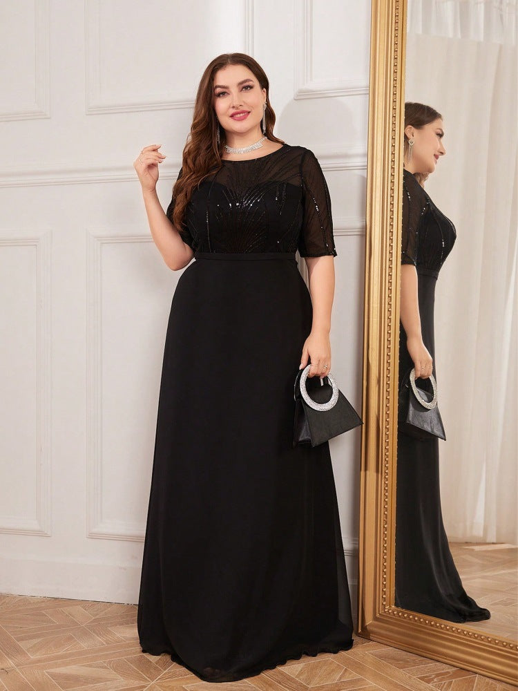 Ciara Sequin Chiffon Evening Dress