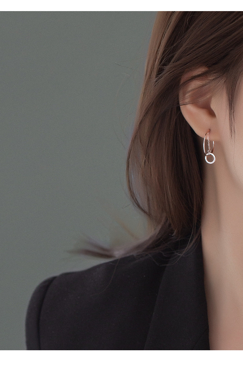 C Shaped Geometric Design Earrings