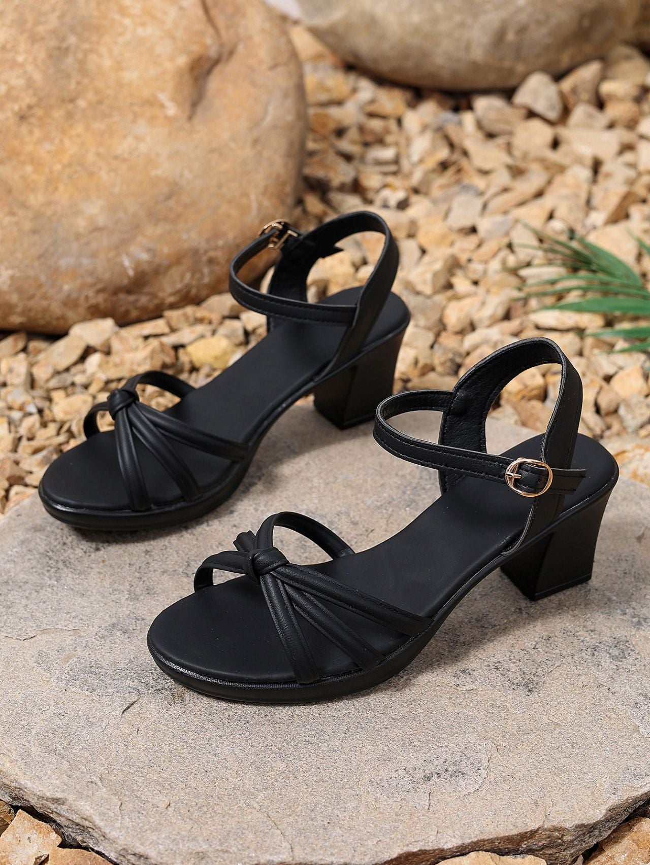 Ankle Strap Chunky Heel Sandals